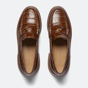 Freda Salvador Elba Loafers - Hickory Embossed Croc - Sz 9
